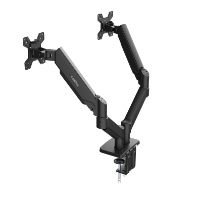 SOPORTE DE MESA GAS COOLBOX M02D 2 PANTALLAS 32" NEGRO - VESA 75x75 100x100 | Soporte de Pantallas