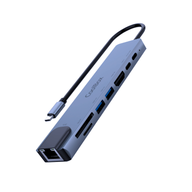 DOCKING COOLBOX MINIDOCK C81 USB-C con HDMI 4K, 2xUSB-C PD 100W, 2xUSB-A, SD, MicroSD, RJ45