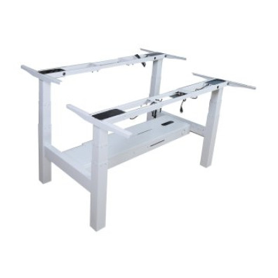 Mesa Gaming Eléctrica Doble Ergonómica Altura Regulable - Blanco