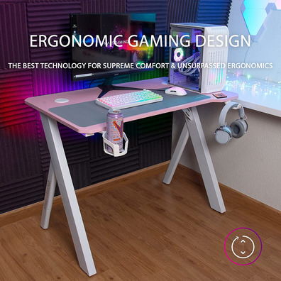 Mesa Gaming Mars Gaming MGD100RGB 100x60x74 cm Rosa