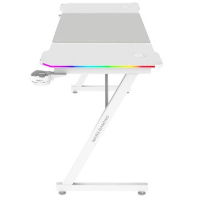 MESA MARS GAMING MGDX160RGBW - Mesa de Juego Chasis de Acero y Fibra de Carbono RGB Blanco