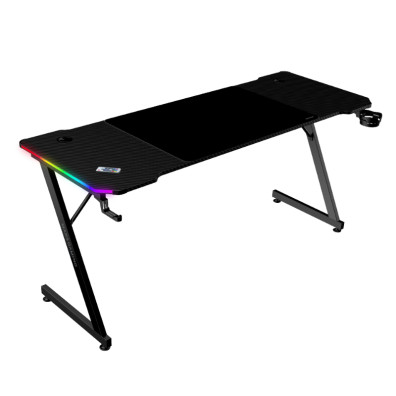 MESA MARS GAMING MGDX160RGB - Mesa Gaming Fibra de Carbono Negro con Chasis Acero RGB