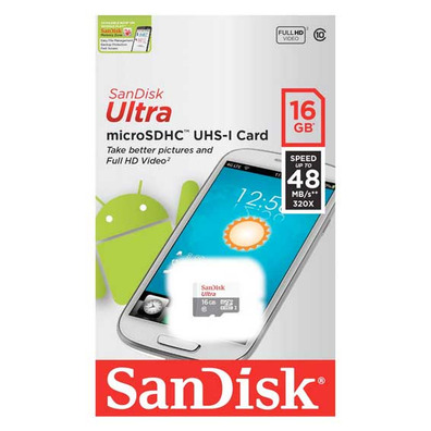 MicroSD Sandisk Ultra 16 GB SDHC Clase