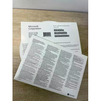 Microsoft Sistema Operativo Windows 11 Profesional Paquete OEM con DVD