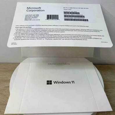 Microsoft Sistema Operativo Windows 11 Profesional Paquete OEM con DVD