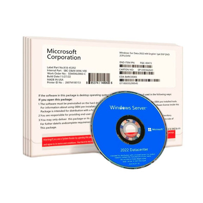 Microsoft Windows Server 2022 DATACENTER OEM DVD