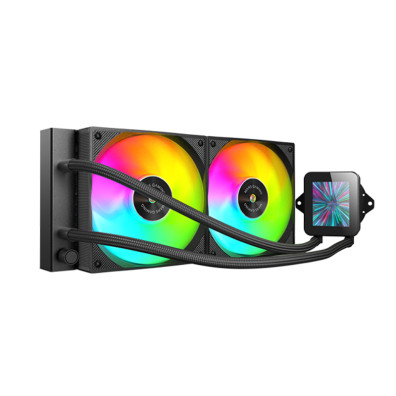 Sistema de Refrigeración Líquida Mars Gaming MLVISION240 Negro ARGB 2x120mm - Pantalla LCD 500W TPD