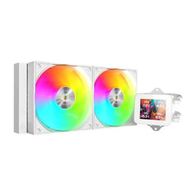Sistema de Refrigeración Líquida Mars Gaming MLVISION240W Blanco ARGB - Pantalla LCD - 500W TPD