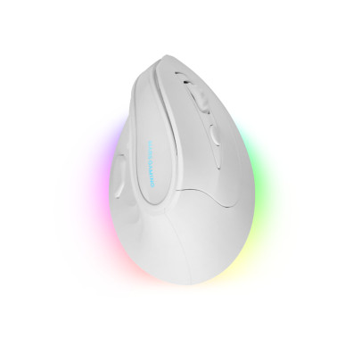 Mouse Mars Gaming MMSKW Wireless Ergo Blanco 8400 DPI - 9 Botones Mecánicos