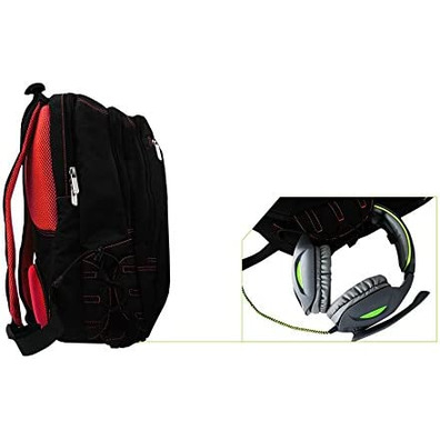 Mochila Portátil 17'' Keep Out BK7GXL Negro/Rojo