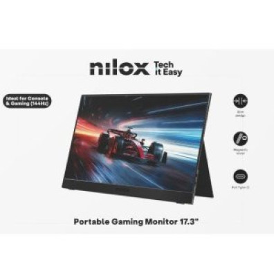 Monitor Portable Nilox NXMP17FHD1441 17,3" IPS FHD 144Hz Color Negro USB-C Mini-HDMI