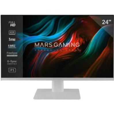 MONITOR MARS GAMING MV24 24" IPS FHD 120Hz 1ms HDMI DP VESA 100x100 BLANCO 250cd/m²