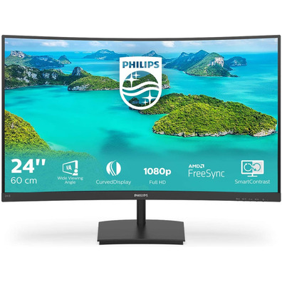 Monitor Curvo Philips E-Line 241E1SCA 23.6" Full HD Multimedia Negro