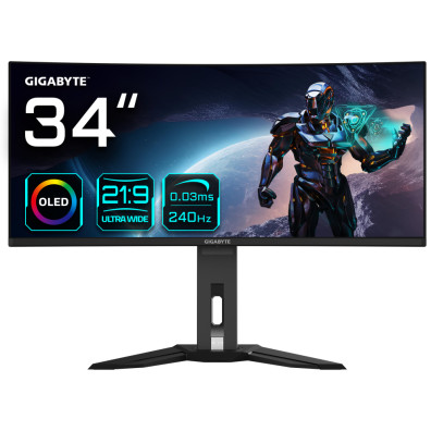 Monitor Gigabyte Mo34wqc2 34" Qd-oled Ultrawide Qhd 240hz Freesync Premium Pro Curva