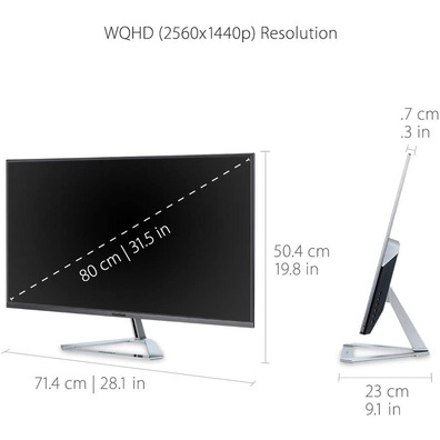 Monitor LED 32'' Viewsonic VX3276-2K-MHD Plata