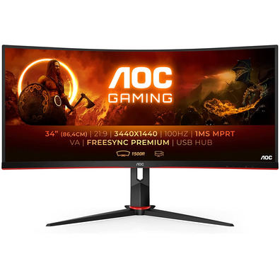 Monitor LED AOC CU34G2/BK 34'' Curvo Negro