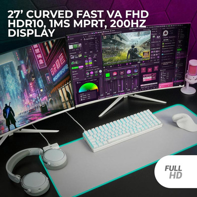 Monitor Mars Gaming Curvo MV-27C 27" FHD Blanco