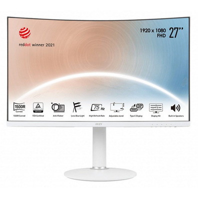 Monitor MSI Modern MD271CPW 27'' Curvo Blanco