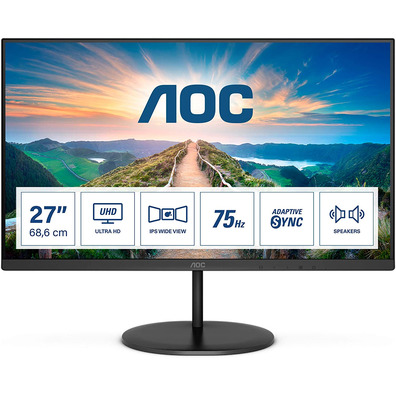 Monitor Profesional AOC U27V4EA 27" 4K Multimedia Negro