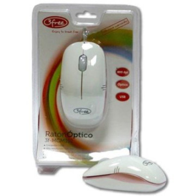 Mouse 3FREE MCM101/WP Blanco y Rosa - Diseño Ergonómico