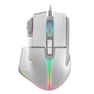 Mouse Mars Gaming MM-XT Blanco 12800DPI RGB con Cable Feather Paracord