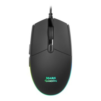 Mouse Mars Gaming RGB MMG Black 3200 DPI - 6 Botones Iluminación Flow Switches Huano