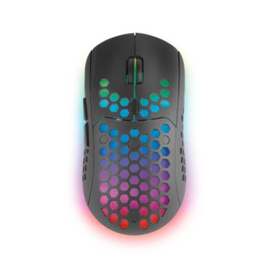 MOUSE MARS GAMING WIRELESS RGB MMW3 ULTRALIGERO 3200DPI BATERIA RECARGABLE - NEGRO USB 2.4G HIVE ILUMI