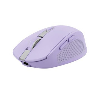 Mouse Trust Inalámbrico y Bluetooth Ozaa 25384 Morado Recargable - Sensor Óptico - 6 Botones - 800/1600