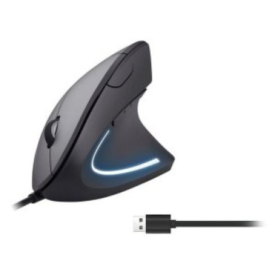 Ratón Vertical Ergonómico Equip USB, 6 Botones, 3200DPI - Color Negro
