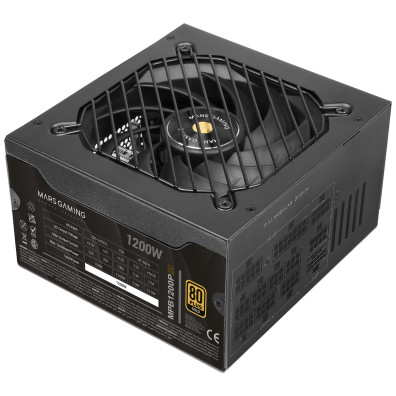 Fuente de Alimentación Mars Gaming 1200W Modular ATX Gold 80 Plus PFC Activo - Negro