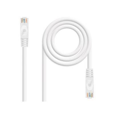 CABLE DE RED LATIGUILLO RJ45 UTP CAT6A AWG24 0.5 M BLANCO NANOCABLE