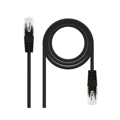 CABLE DE RED CAT6 0.5M NEGRO | RJ45 UTP NANOCABLE