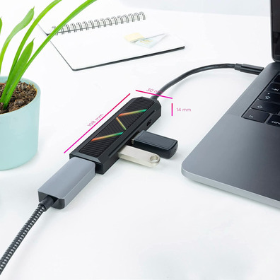 Nanocable Hub USB 3.1 Tipo C 10.16.0401 USB/USB-C/HDMI Negro