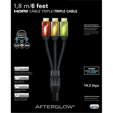 AFTERGLOW TRIPLE CABLE HDMI 6' (ROJO/DORADO/VERDE) + HDMI