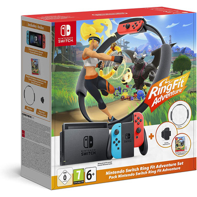 Nintendo Switch + 2 Mandos Joycon + Ring Fit Adventure (Completo)