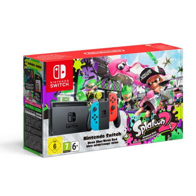 NINTENDO SWITCH AZUL NEÓN/ROJO NEÓN +SPLATOON 2