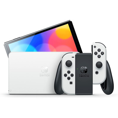 Nintendo Switch OLED (Blanca) + 3 Juegos + Joy Con Set (Azul/Amarillo)