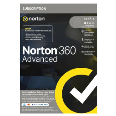 Norton 360 Advanced - 200GB - 1 Usuario - 10 Dispositivos - 1 Año