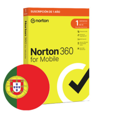Norton 360 Mobile Portugués - Antivirus para 1 Usuario en 1 Dispositivo - 12 Meses