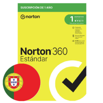 Norton 360 Standard 10GB Antivirus en Portugués - 1 Usuario y 1 Dispositivo - 12 Meses