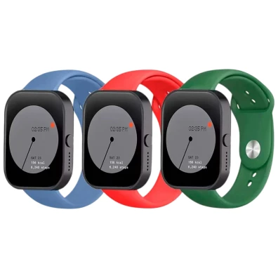 Pack de Correas de Silicona Elgance para Nothing Watch Pro 22mm en Azul Oscuro, Rojo y Verde - CROCOCASE