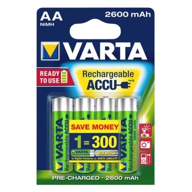 Pack 4x Pilas Recargables Varta AA ACCU Power 2600 mAh NiMH