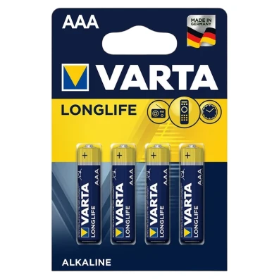 Pilas Varta AAA Long Life Extra Power LR03 - Pack 4x, Marca Varta