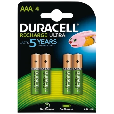 Pilas Recargables Duracell 4x AAA 850 mAh HR03-A