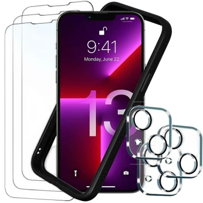 Pack de Accesorios iPhone 13: Protectores de Pantalla, Cámara y Funda Bumper - CROCOCASE