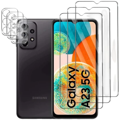 Pack Accesorios Samsung Galaxy A23 5G A236 - 3 Protectores de Pantalla + 3 de Cámara