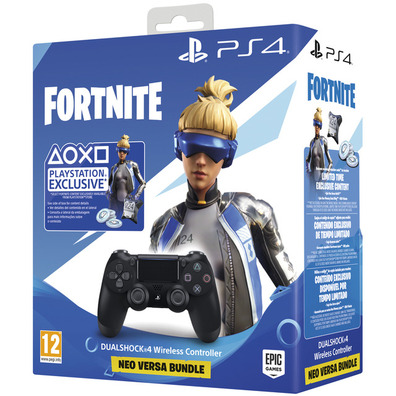 Pack Dualshock 4 V2 Negro + Neo Versa Fornite