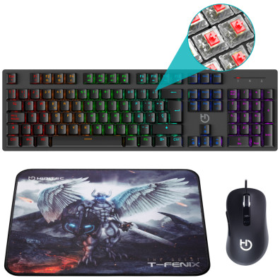 Kit Hiditec Gaming Teclado + Ratón + Alfombrilla Retroiluminación Led Rgb