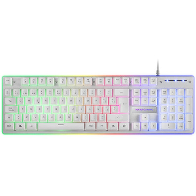 Pack Mars Gaming MCPX Teclado H-Mech+Ratón+Alfombrilla Blanco