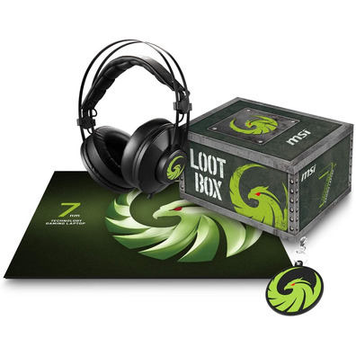 Pack MSI Loot Box AMD 7nm (Auriculares+Alfombrilla+Llavero)